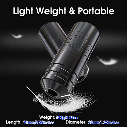 Ambition Torped 32mm Rotary Tattoo Machine Short Pen with Brushless Motor Professional Cartridges Tattoo Gun with RCA Cord for Tattoo Artists