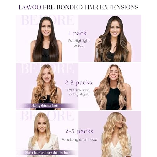 LaaVoo I Tip Hair Extensions Human Hair Black Long I Tips Hair Extensions Real Human Hair 50s 50g 26 Inch