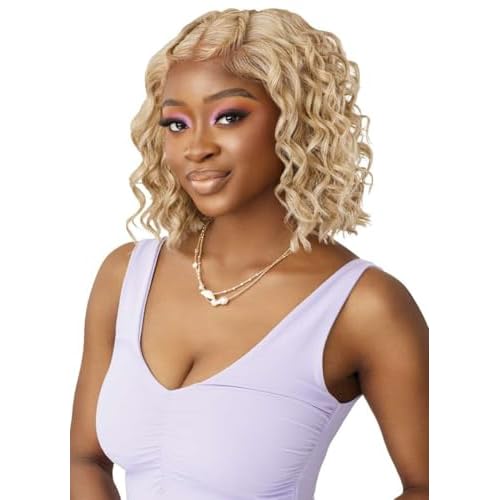 Outre Airtied 100% Fully Hand-Tied Wig - Human Hair Blend - Loose Deep 12" (DARK BROWN 2)