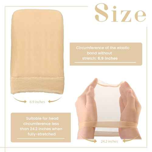Sheer HD Wig Caps for Lace Front Wig, 36 Pieces Non Slip Bald Stocking Caps for Women, Wig Accessories for Women, Beige