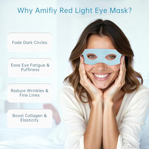 Red Light Therapy for Eyes, Infrared LED Eye Mask for Under Eye Dark Circles, Puffiness & Wrinkles, Anti-Aging Collagen Booster in Just 3 Minutes a Day, Soft Silicone