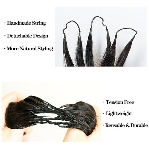 Knotless Pre Separated Deep Wave Crochet Human Hair Feather 100% Raw Real Hair Extensions for Braiding Feather Line Human Crochet Deep Wave Curly Hair Extensions With String 18inch 60g