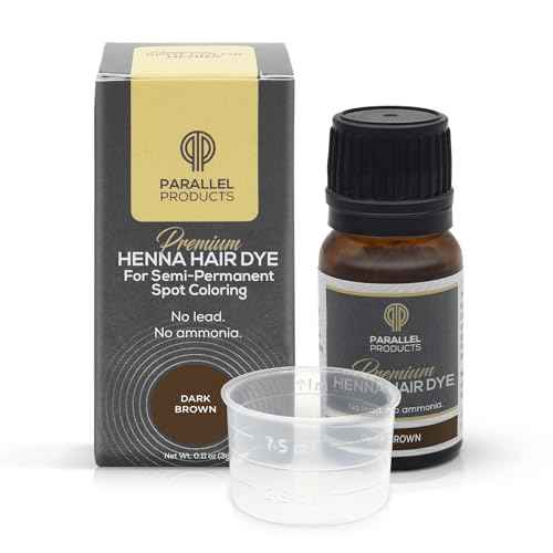 Parallel Products Spot Color Henna Kit - Henna Hair Dye - 3 grams - Tint for Professional Spot Coloring - With Mixing Dish - Covers Grey Hair - Root Touch Up (Dark Brown)
