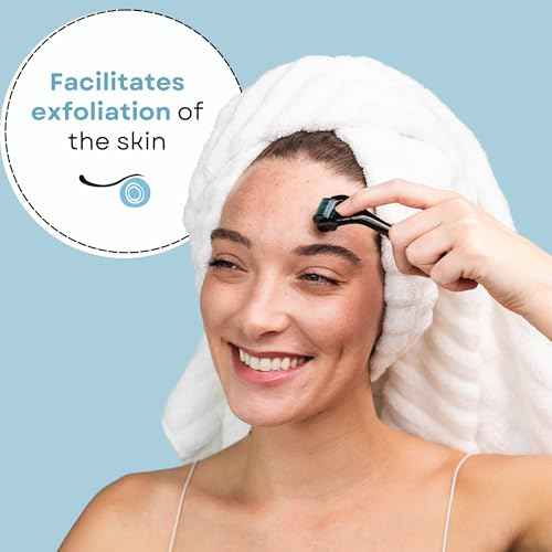 Derma Roller - The Original 540 Microneedles for HAIR, BEARD & SKIN | Microneedling Roller for Men and Women - for Face & Scalp Derma Stamp - FREE STORAGE CASE (Blue, 0.30mm)