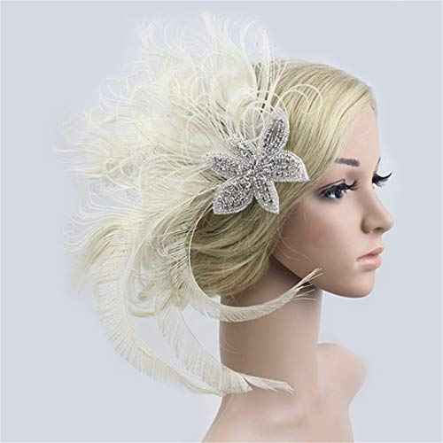 Fascinator Peacock Feather Hair Clips Flapper Headband Art Deco 20's Accessories for Women