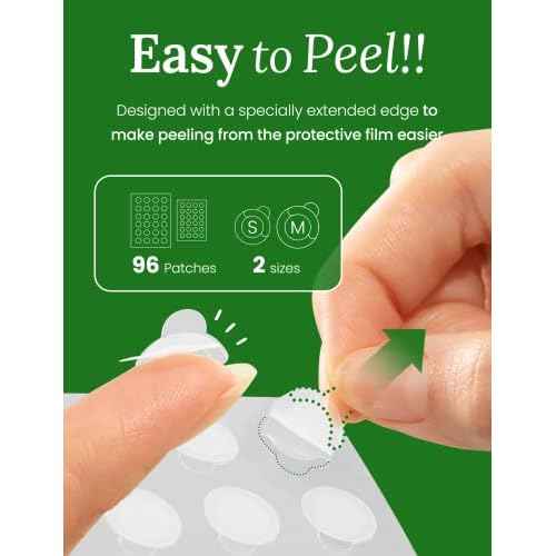 Troubless Invisible Pimple Spot Patch - 96 Ultra Thin Acne Patches - Easy Peel - 2 Sizes