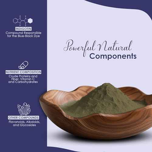 Mi Nature Indigo Leaf Powder 227g (8oz) |Pure Herbal Tint for Dark Hair Color | Natural Tinctoria Powder (Indigofera Tinctoria)