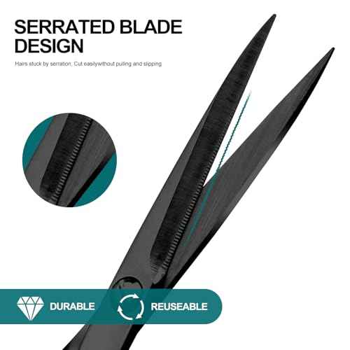 Professional beard scissors, 4.9-inch (black) small pointed stainless steel hairdressing scissors, Moustache Trimming£¬suitable for personal care and beauty of both men and women