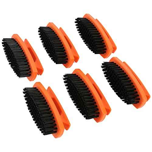 GreatNeck 19025 Nail Brush, 6 Pack Nail and Hand Scrub Brush Set, Stiff Bristles, Comfortable Scrubber Grip, Salon or Construction Quality, Gift For DIYer or Nail Techs