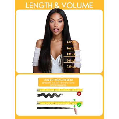 Caliee Seamless Yaki Straight Clip in Hair Extensions Human Hair 22 Inch Natural Black Mixed Chestnut Brown Seamless Yaki Straight Clip ins for Women Invisible PU Weft 115G 8 PCS Soft