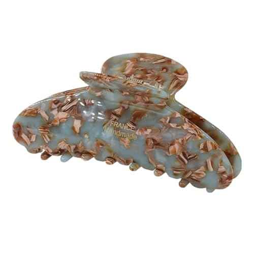 Wenlly large tortoise shell claw clip, 4.1 Inch cellulose acetate hair claw clips, marble non-slip strong hair hold barrettes for women and girls, green