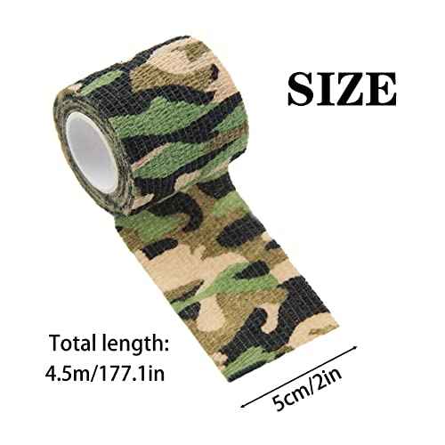 VideoPUP 18pcs Tattoo Grip Tape,Disposable Cohesive Tattoo Grip Cover Elastic Bandage Handle Grip Tube for Tattoo Machine Tattoo Grip Accessories,Wetland Camouflage