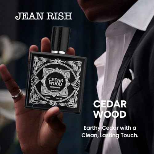 Jean Rish Cedar Wood Eau De Toilette - Perfume for Men (3.4 Fl Oz / 100ml) with Limoncello, Patchouli & Tobacco Notes - Long Lasting and Luxury Fragrance