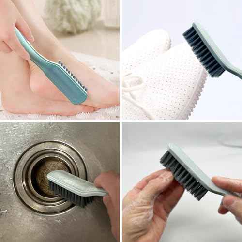 Nail Brush Foot Brush Curved Handle Grip Hand Fingernail Scrub Brush Home Laundry Cleaning Shoes Clothes Toes Nails Feet Scrubber,4 PCS