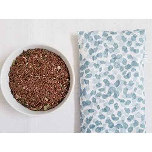 Eucalyptus Eye Pillow - Headache & Sinus Relief, Heat Therapy Pack, Organic Cotton Cover, Eco-Friendly Ingredients - Blue Spa Print