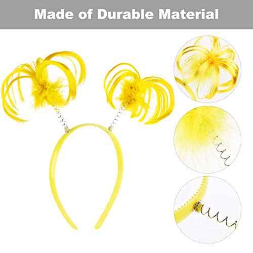3 Pieces Ponytails Headbopper Faux Feather Ponytails Headband Halloween Costume Headwear Accessory