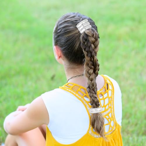 8pcs Gold and Silver Hair Ties for Women Metal Ponytail Holders Elastic Ties HairCuff Metal Geometric Scrunchies for Thick Thin Hair Fashion Accessories for Women Girls