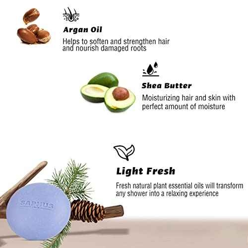 3-in-1 Shampoo Bars for Hair, Body, Face & Beard | Acidified Bar Soap Moisturizing & Cleansing Bar for Men, Women, Kids | pH Balanced, Sulfate-Free, 1 Pack