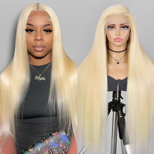 613 Lace Front Wig Human Hair 13x6 Transparent Lace Straight 613 HD Lace Frontal Wig Blonde Wig Human Hair Pre Plucked with Baby Hair 20 Inch 200 Density