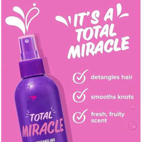 Au~ssie Total Miracle Hair Detangling Spray with Apricot Oil, All Hair Types, 8 fl oz, Purple