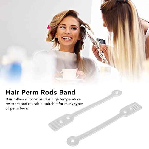 50pcs Rods Band, Hair Perm Rods Band,Hair Rollers Rubber Band, Reusable High Elasticit High Temperature Hangable Hair Perm Rods Band for Barber Shop