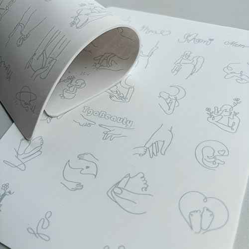 Tiny Tattoo Practice Skin Silicone Sheet Heartwarming Family Themed Mother-Child Bond, Pregnancy, Father-Baby Art ? Ideal for Tattoo Learners (Type E-White Pad-4pcs)