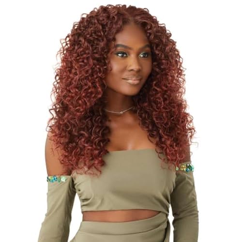 Outre 6X5 Pre-Cut Lace Closure Wig - Human Hair Blend - Dominican Curly 22" (DRF ESPRESSO BROWN)