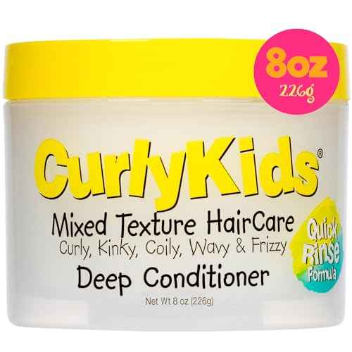 CurlyKids Hair Detangler Conditioner for Kids Kinky, Wavy & Curly Hair - Sulfate & Paraben Free Hair Care Formula - 8oz