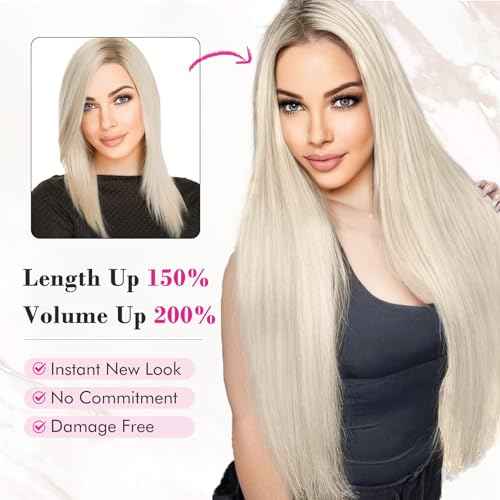 REECHO Hair Extensions, 11PCS Clip in Hair Extensions 24" Long Straight hair extensions HE005 Natural Soft Synthetic Hairpieces for Women ? Black
