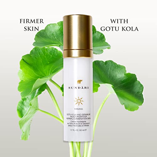 SUNDARI Gotu Kola and Geranium Moisturizer, 1.7 Fl Oz, Firming and Anti-Aging with Natural Botanicals, Reduce Fine Lines, Soft and Nourished Skin