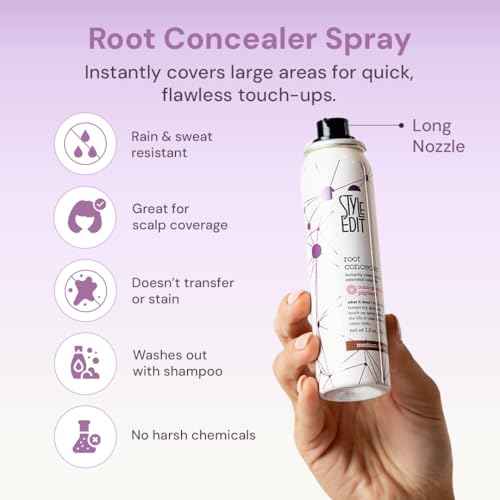 Root Touch Up Spray for Medium Brown Hair by Style Edit | Gray Hair Coverage and Temporary Dye | 0.75 oz Travel Size