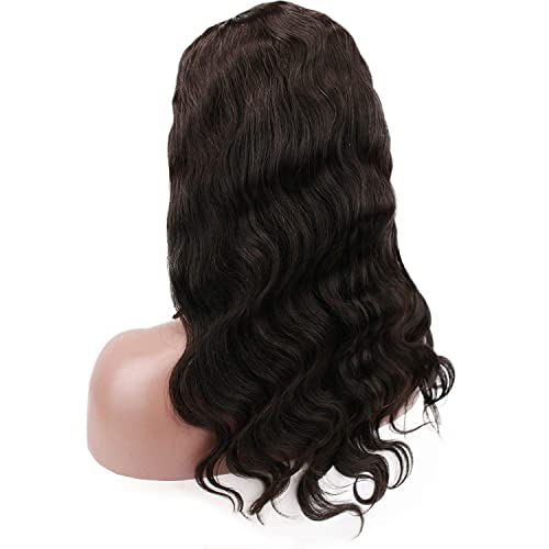 Laft U Part Human Hair Wigs Natural Color Body Wavy Style Lace Front Wig with Baby Hair 180% Density 12inch