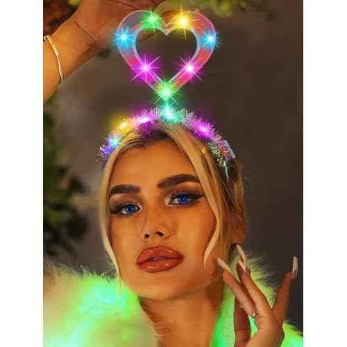 Sixexey Light Up Headband LED Heart Headbands Valentine¡¯s Day Party Hair Accessories for Women