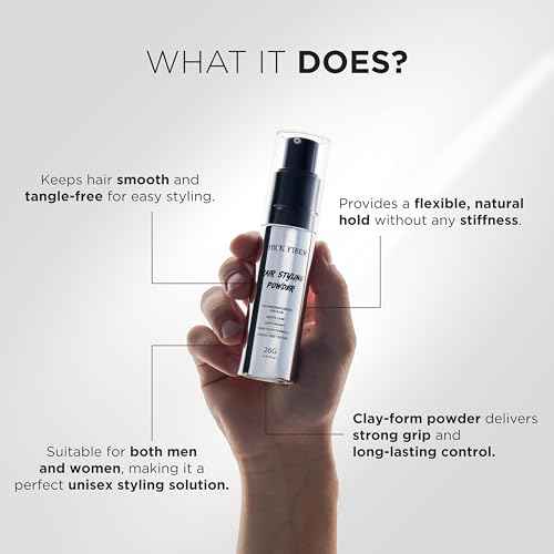 Thick Fiber Hair Styling Powder ? Tangle-Free, Non-Sticky, No White Residue ? Infused Clay-Based Powder for Volumizing & Texturizing ? Matte Finish for Women and Men ? Medium Hold ? 26g