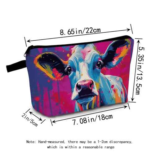 Blue Cow Modern Artistry Cosmetic Bag | Small Zipper Organizer Makeup Bag Gift for Birthdays, Holiday