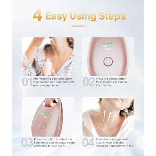 7-in-1 Deplux Face Neck Massager for Daily Skin Care Routine, Portable Facial Massager, Skin Care Tool, Rose Gold
