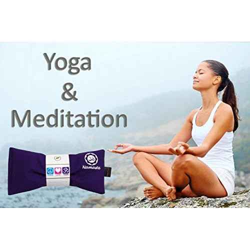 Lavender Eye Pillows - Yoga Eye Pillows Namaste Hot Cold Aromatherapy for Stress, Meditation, Spa, Relaxation Gifts - Made in USA by Happy Wraps - Set of 4 - Green Cotton