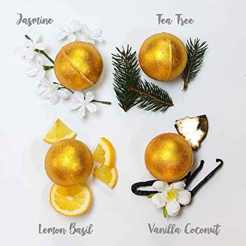 Birthday Gifts, 24K Gold Bath Bombs Set, Deluxe Marble Bath Bomb Gift Set, 9 Bath Bombs for Women & Men, Perfect for Bubble & Spa Bath, Natural Scents, Vanilla Coconut, Lavender, Jasmine & More