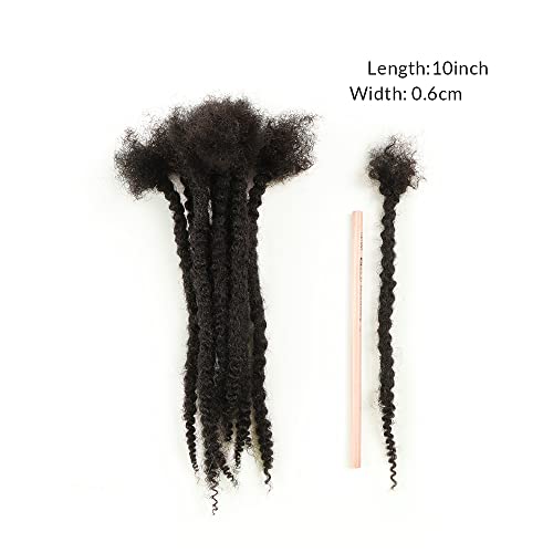Orientfashion Textured Loc Extensions Human Hair,8-16inch 0.4cm 0.6cm And 0.8cm Human Hair Curly Ends Handmade Permanent Locs Extensions Can Be Dyed Bleached Curled and Twisted With Free Gifts (8inch