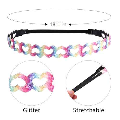 Headbands for Girls 6Pcs Sparkly Baby Headband Glitter Hairbands Colorful Mermaid Head Bands for Girls Teens Party Favors