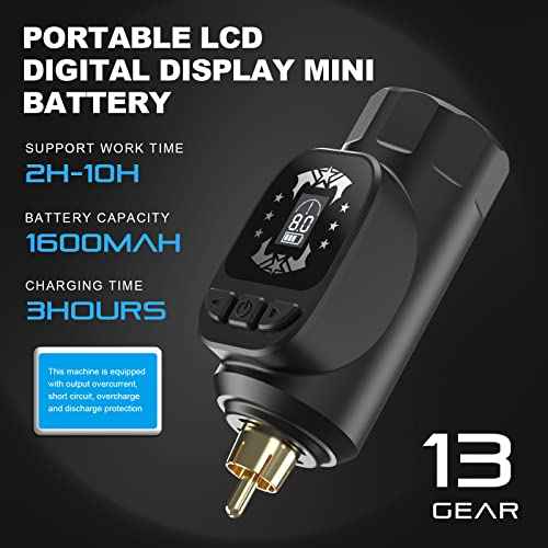 Tattoo Kit-HAWINK Wireless Rotary Tattoo Gun Machine with Wireless Tattoo Power Supply LCD digital 3.7V Lithium Battery 1600mAh Tattoo Battery 1Pcs 7 inks HWP6KITP155-1