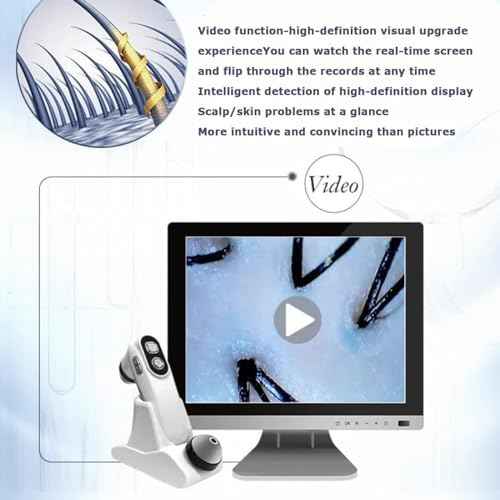 Skin Hair Scalp Detector Analyzer,15inch LCD Screen Digital Skin Detector, Multifunctional Scalp Detector Machine, Rechargeable Hair Follicle Skin Analyser Machine