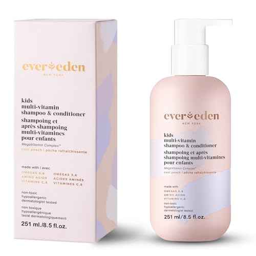 Evereden Kids Shampoo and Conditioner 2-in-1: Cool Peach, 8.5 fl oz. | Clean, Vegan, & Gentle Care for Kids | Toddler Shampoo and Conditioner for Healthy Scalp & Hair | Age 4+