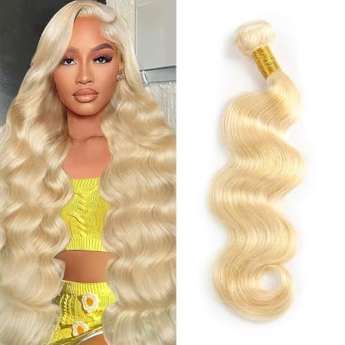 Blonde Human Hair Bundles Body Wave 613 Bundles 26 Inch 100% Unprocessed Brazilian Virgin Remy Sew In Hair Extensions Silky and Soft No Tangle Multipurpose 100g