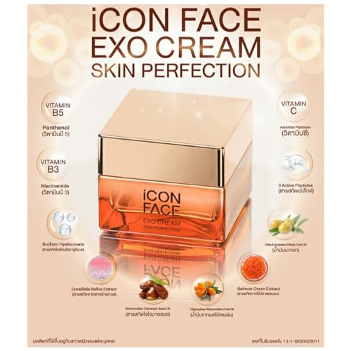 ICON FACE EXO CREAM SKIN PERFECTION WITH STEM CELLS AND SALMON OVUM EXTRACT, ANTI AGING CREAM, WRINKLE Reduce Wrinkle, Dark Circle, Dry Skins, Multi Nutrients, Vitamin B3, B5, C-50 ml