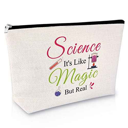 Sfodiary Science Gifts for Women Makeup Bag Science Teacher Gifts Science Lovers Gift Scientist Physicist Chemistry Graduation Gift Biology Gift Birthday Christmas Gifts for Her Travel Cosmetic Pouch