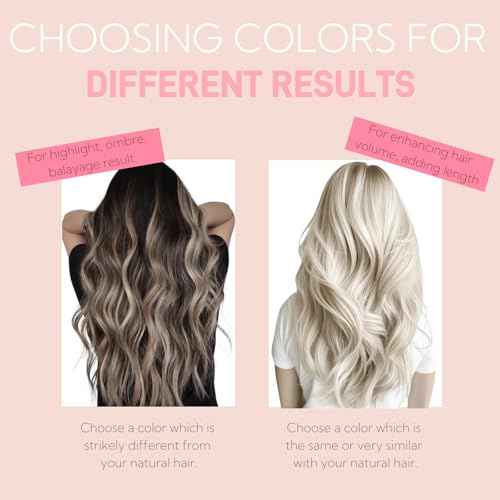 Tape in Hair Extensions Real Human Hair Double Stitched Invisible Seamless 20pcs 50g (Dark Brown to Black, 22 inch)