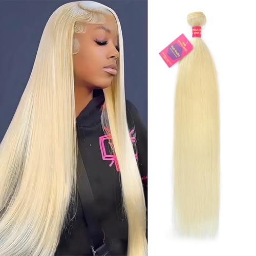 613 Bundle Human Hair 26 Inch Straight Blonde 1 Bundle Human Hair 14A Grade 100% Unprocessed Brazilian Virgin 613 Straight 1 Bundle