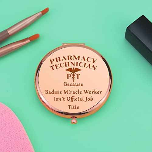 Pharmacy Technician Gifts Compact Makeup Mirror Pharmacist Appreciation Gifts Pharmacy Tech Gifts Pharmacy School Graduation Gift Folding Makeup Mirror for Nurse Birthday Thanksgiving Gifts