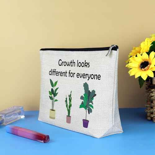 Plant Lover Makeup Bag Plants Gift for Girls Women Cosmetic Bag Gardening Gifts Botanical Themed Gifts for Sister Friends Daughter Aunt Bestie Christmas Birthday Gift Zipper Travel Toiletry Pouch